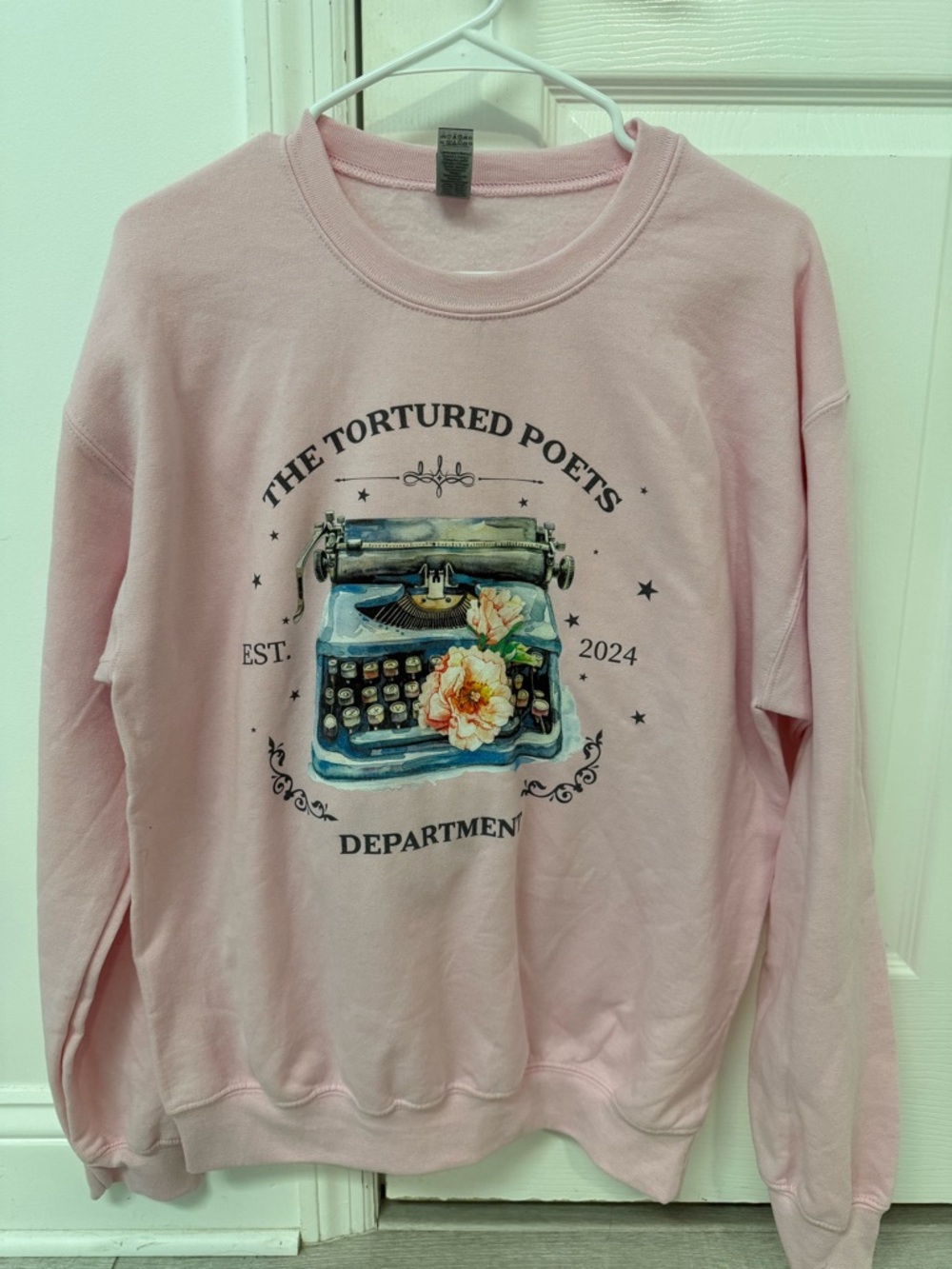 Taylor Swift The Tortured Poets Department Pink Crewneck Sweater M